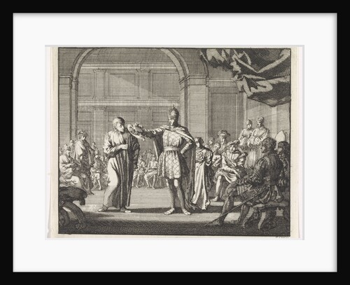 The Emperor takes a canon his richly decorated hat by Jan Luyken