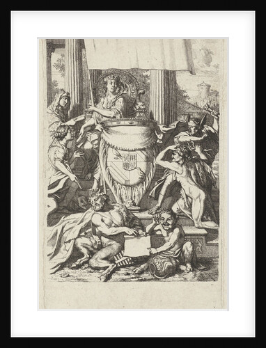 Coat of arms Geelvinck family surrounded by allegorical figures by Gerard de Lairesse