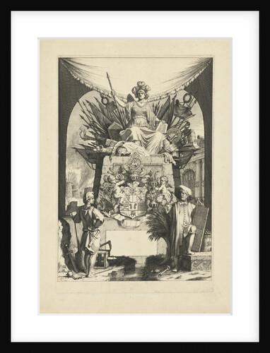 Minerva enthroned above a coat of arms by Gerard de Lairesse