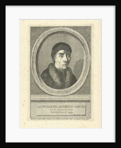 Portrait Laurens Jansz. Coster by Jan l' Admiral