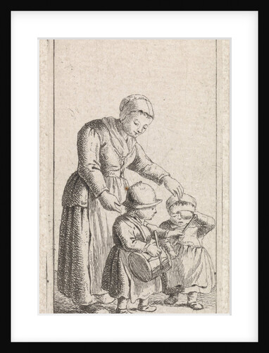 Woman with two children by Johannes Christiaan Janson