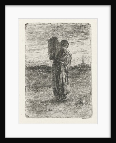 Woman with a basket on her back by Jozef Israëls