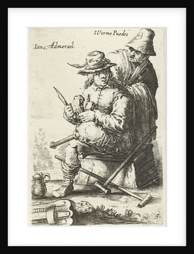 Man with wooden leg and an old woman by Salomon Savery