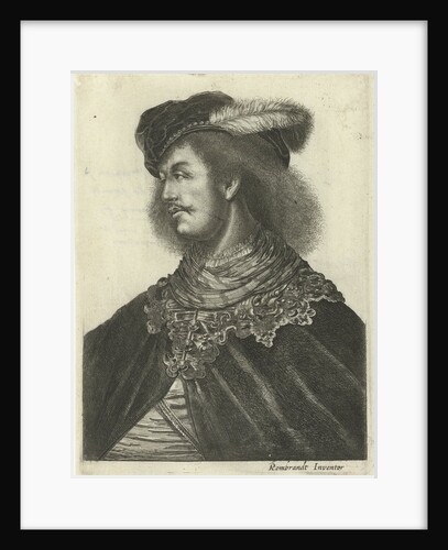 Portrait of a young man with a beret with feather on his head by Salomon Savery