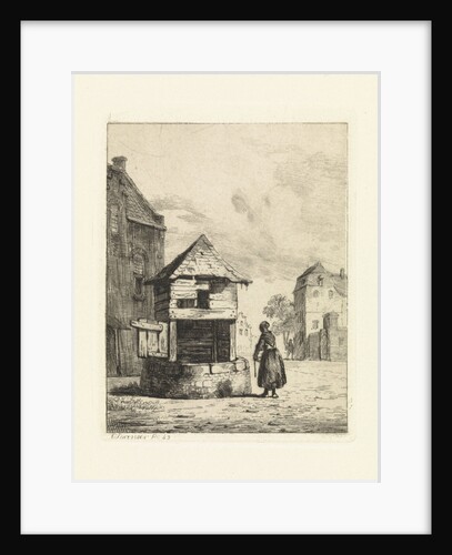 Girl at a waterhole by Cornelis Springer