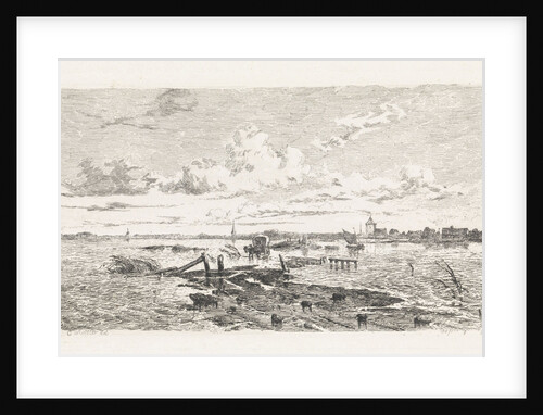 Flooded landscape between Oss and Lith The Netherlands by Cornelis Springer