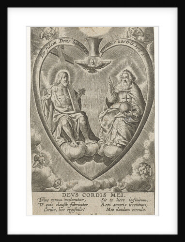 Trinity in a heart surrounded by angels by Anonymous