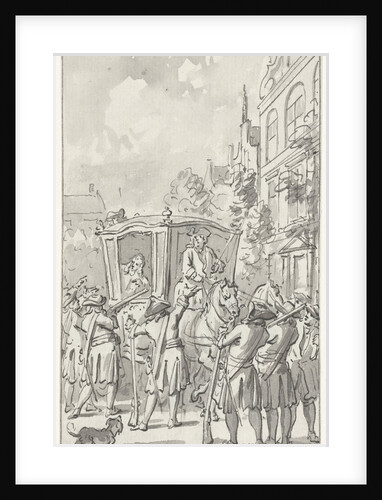 The carriage of Prince William III held by citizens near aardrecht (Dordrecht) by Anonymous