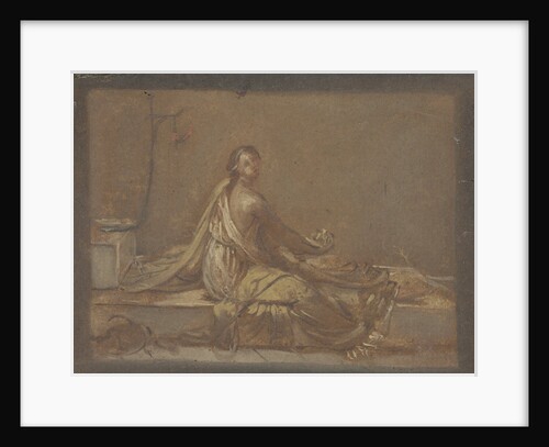Woman sitting on her bed in a cell by Anonymous