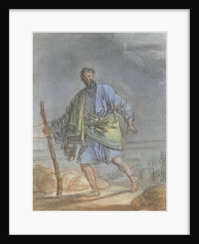 Running man with stick by Anonymous