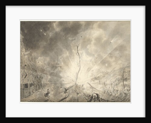 The gunpowder explosion in Leiden The Netherlands by Pieter Gerardus van Os