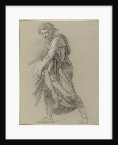Study of a man at the foot end helps to carry away a body by Jean Grandjean
