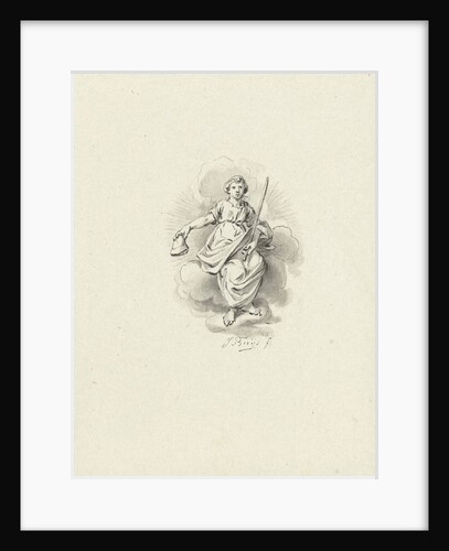 Seated allegorical female figure in the clouds by Jacobus Buys