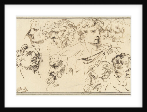 Study Sheet with ten heads by Jacob de Wit