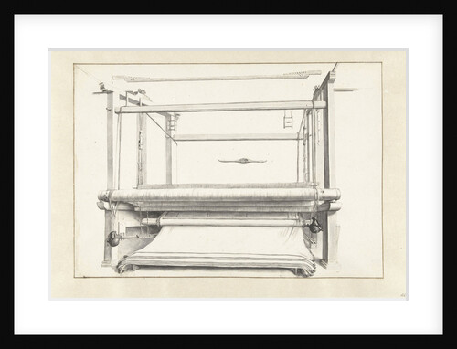 The cloth manufacturing: a loom and some loose parts by Willem van Mieris