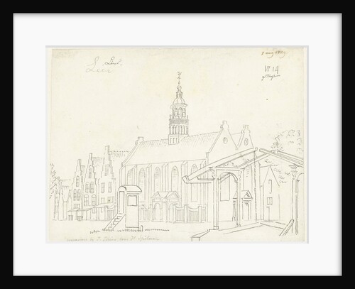 The church and a drawbridge in the village Leur by Cornelis Pronk