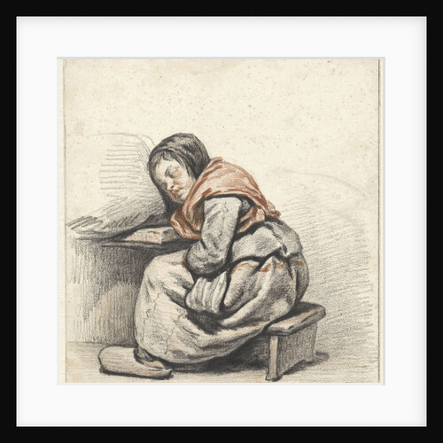 Study of a sleeping girl by Cornelis Kruseman