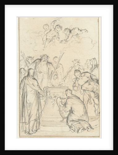 Pagan priests sacrificed on an altar by Jacob de Wit