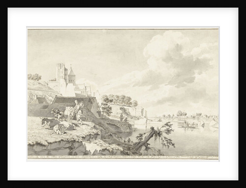 View of the Valkhof Nijmegen and broken locks at the Ooischendijk by Anonymous