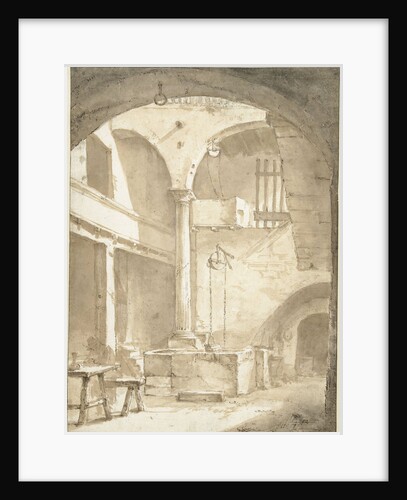 Italian courtyard with a well by Thomas Wijck