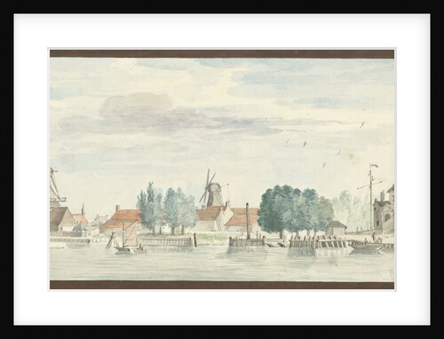 View of Dordrecht with Rietdijkspoort and windmills The Netherlands by Aert Schouman
