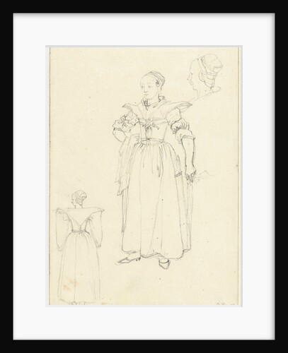 Three sketches from the costume of a woman from Axel The Netherlands by Bernard Picart