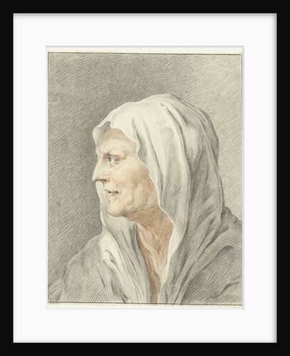 Head of old woman with headscarf by Jean Bernard