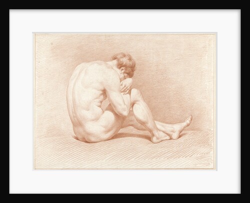 Seated male nude by Jacob Willemz. de Vos