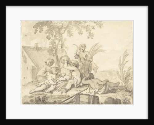 Allegory with children and Agricultural attributes by Johann Heinrich Keller II
