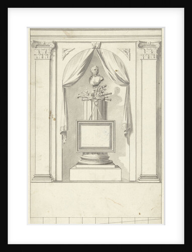 Design for room decoration with a panel with a bust by Abraham Meertens