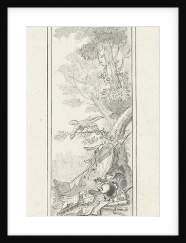 Design for a room decoration: a panel with birds by Abraham Meertens