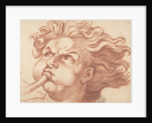 Head of an angel blowing a trumpet by Bernard Picart