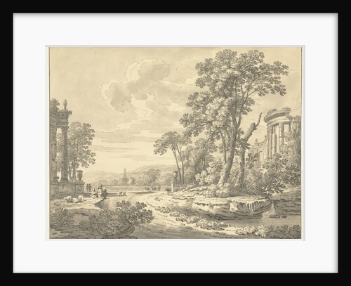 Italian landscape with ruins by Johann Heinrich Müntz