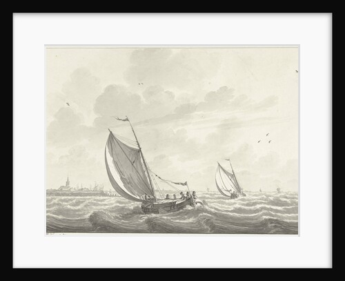 Ship under sail on the Meuse by Nicolaas Wicart