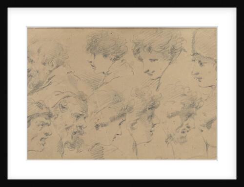 Study Sheet with ten heads by Isaac Walraven