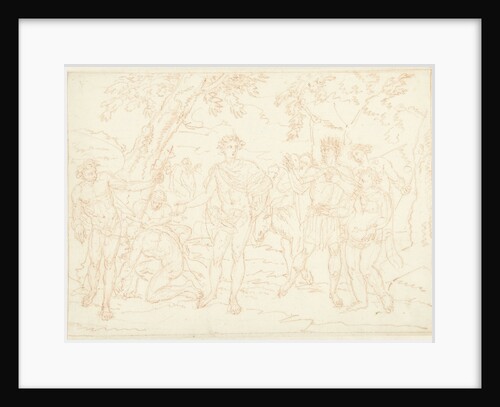 Mythological representation with man standing between two groups of spectators by Louis Fabritius Dubourg