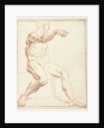 Study of a seated male nude by Louis Fabritius Dubourg