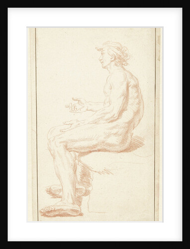 Study of seated male nude by Louis Fabritius Dubourg