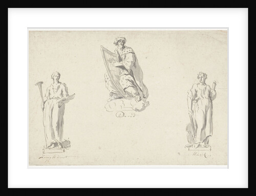 Three designs for organ figures: Vocal Arts by Anthony Ziesenis