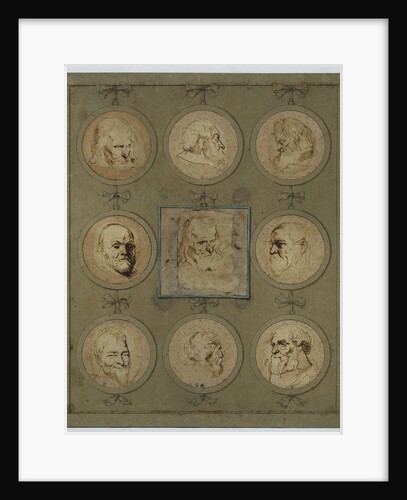 Nine studies of heads in medallions by Anthony van Dyck