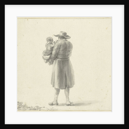 Standing man with child on the arm by Hendrik Rietschoof