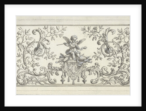 Panel filling with flute playing putto by Bernard Picart