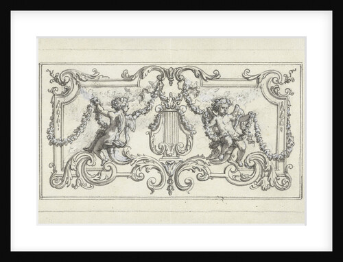 Panel Filling with putti with festoons on either side of a winch by Bernard Picart