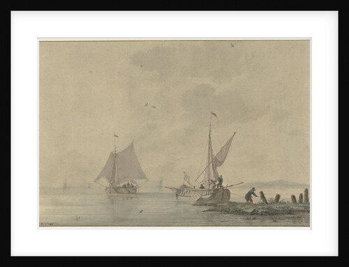 Quiet backwater with berthing boat by Nicolaas Wicart