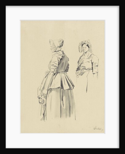 Two studies of a standing woman with jug by Pieter van Loon