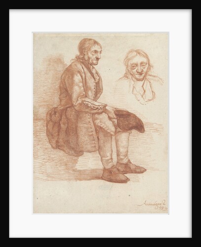 Sitting old man by Albertus Brondgeest