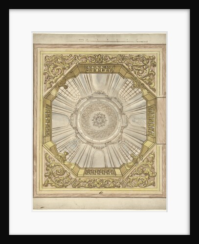 Design for a ceiling painting with illusionistic dome by Anonymous