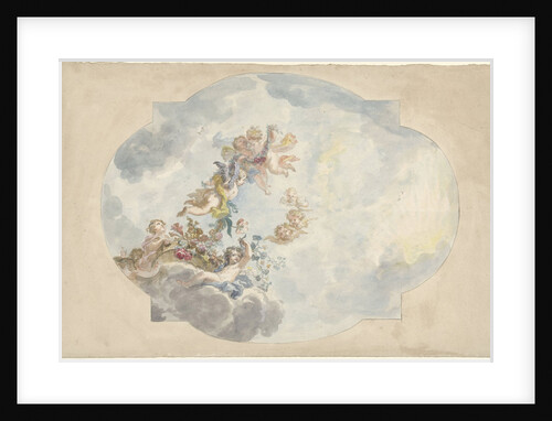 Design for a ceiling painting with putti by Elias van Nijmegen