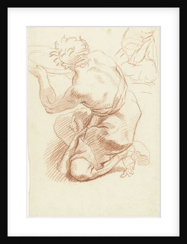 Study of a kneeling man with dish by Dionys van Nijmegen