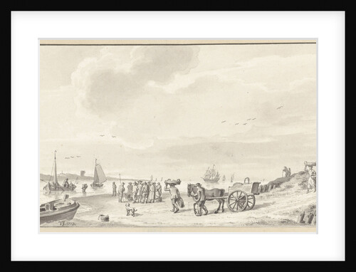 River Mouth with fish market on the beach by Tako Hajo Jelgersma